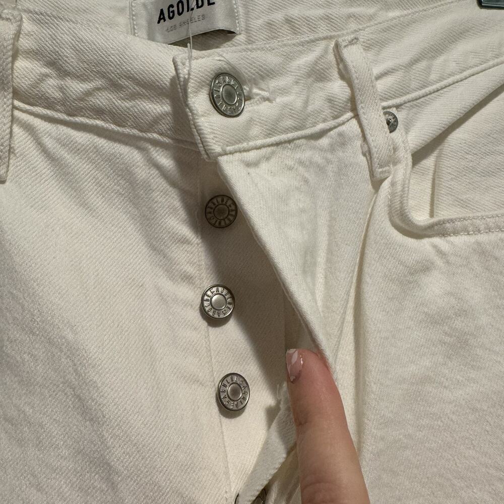 Agolde Lana Slice Jeans Mid Rise Vintage Straight White Denim NEW Size 29 - Picture 6 of 12